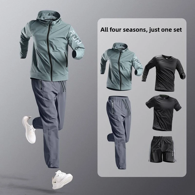 

All - Season Men's Running Sportswear Set: Quick - Dry, Loose - Fit for Outdoor Training & Morning Runs