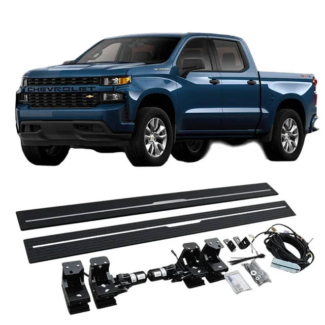 กระดานวิ่งด้านข้างไฟฟ้าอัตโนมัติสําหรับ Chevrolet Silverado Crew Cab 2015-2018 2019+