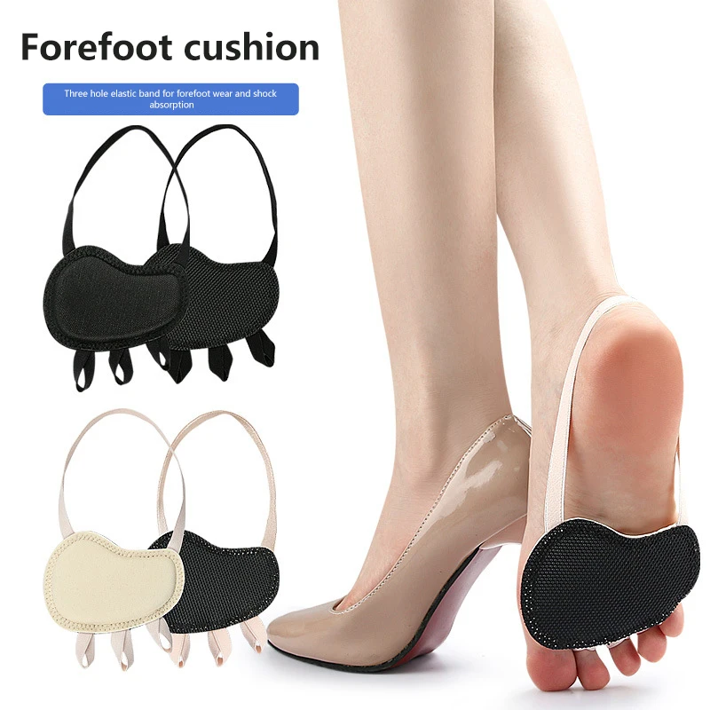 Three-hole Elastic Band Forefoot Anti-abrasion Half-foot Insole Relieve Foot Pain Moisture Wicking Shock Absorption