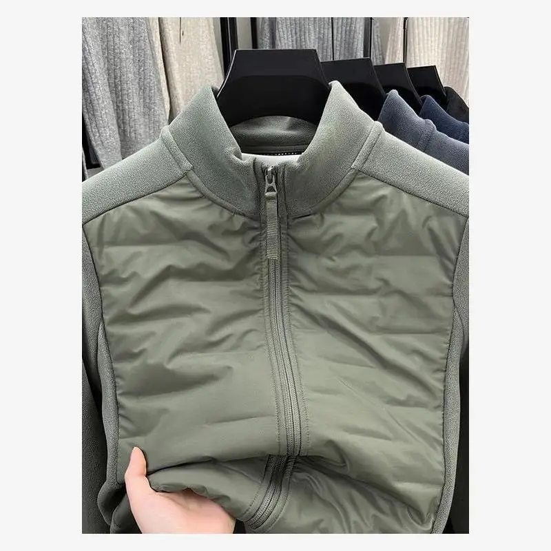 

Модная мужская зимняя повседневная куртка из флиса с воротником-стойкой на молнии, теплая универсальная верхняя одежда для молодежи на каждый день