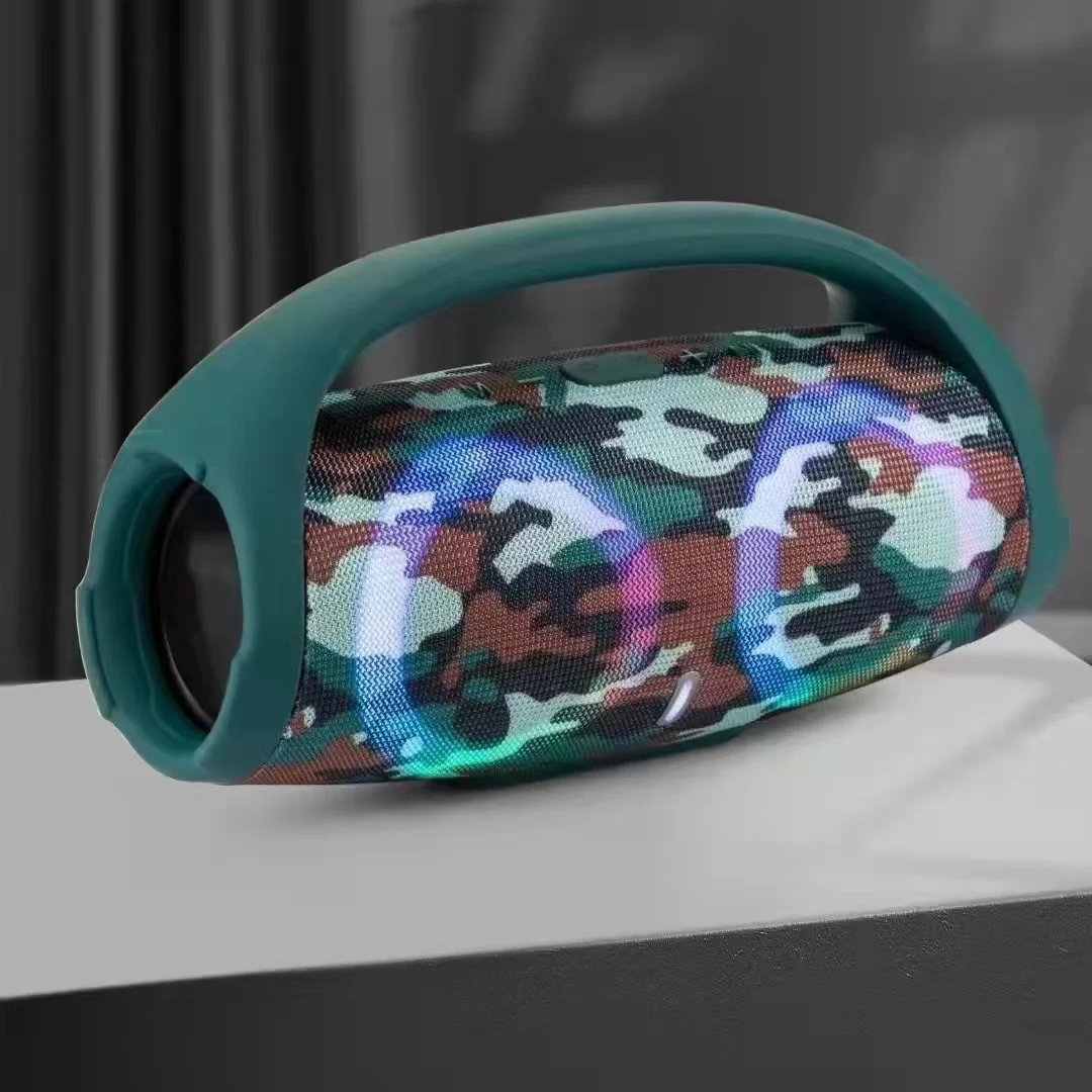 مكبر صوت بلوتوث عالي الطاقة محمول RGB ضوء ملون مقاوم للماء مضخم صوت لاسلكي 360 ستيريو محيطي TWS FM boombox