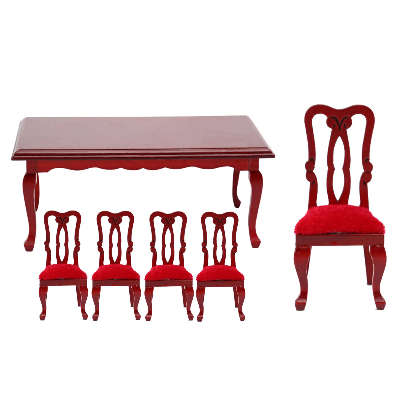 Cute Dollhouse Table Miniature 1:12 Decor Accessories Gifts Dining Room DIY Toys Ornament Dining Table and 6 Years Old