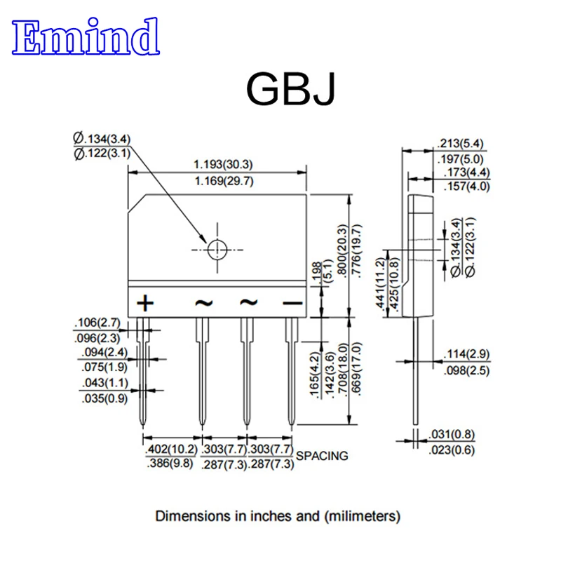 20/50/100/200/500Pcs GBJ2508 Bridge Rectifier GBJ25K Bridge Stack 25A/800V GBJ Footprint Flat Bridge Cutable Foot