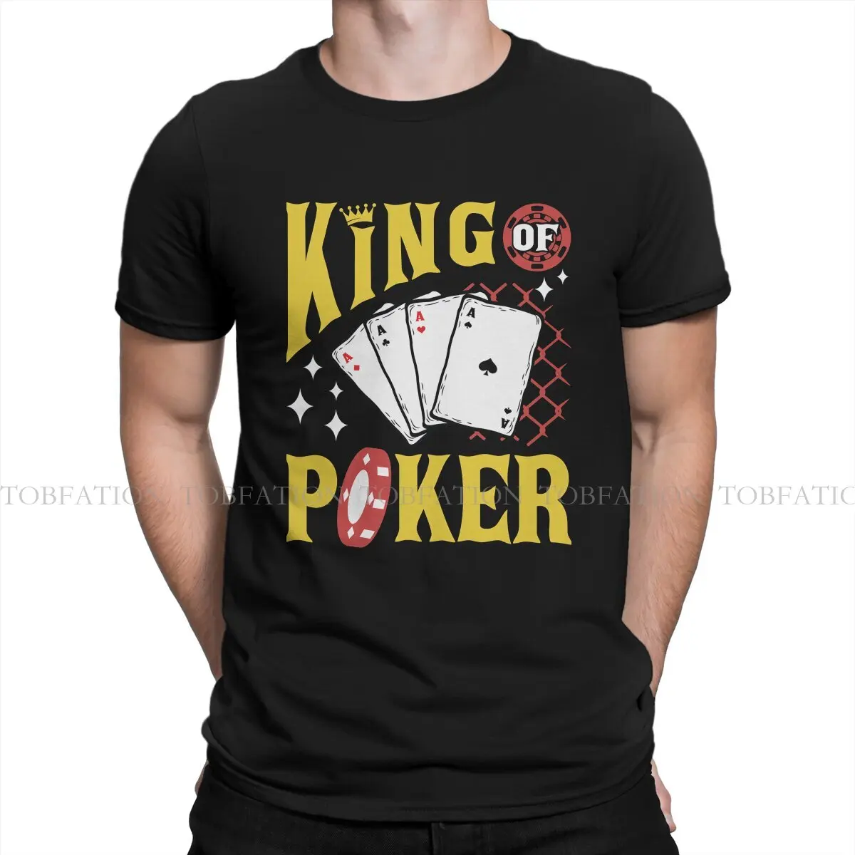 King of Poker Man's TShirt Poker O Neck Short Sleeve 100% Cotton T Shirt Humor High Quality Birthday Gifts