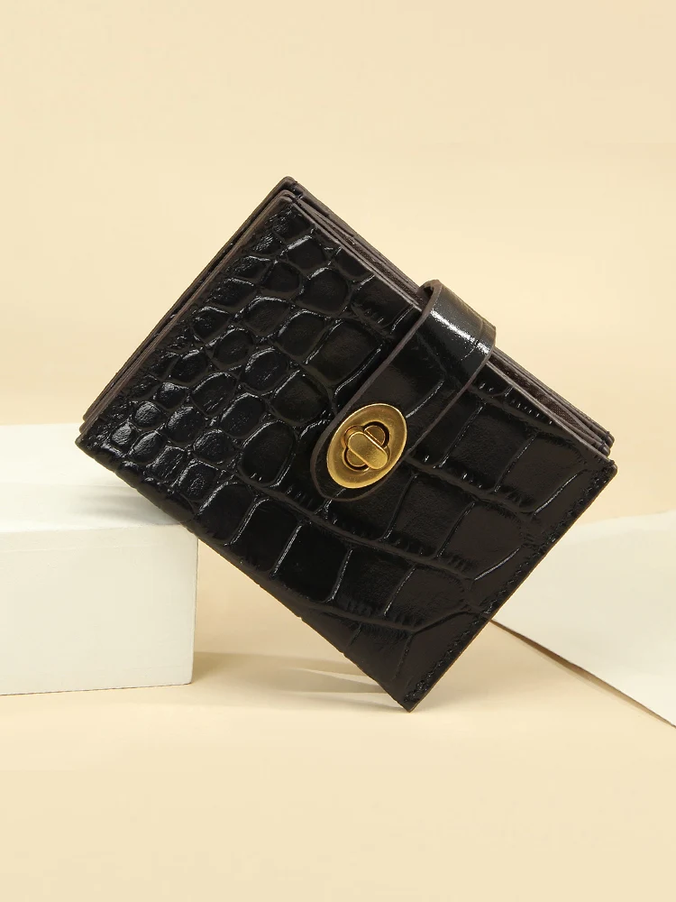 Cartera de Cuero Triple para Mujer, Nueva Colección 2025, Monedero Moderno, Portadocumentos, Cartera de Cuero Genuino de Vaca