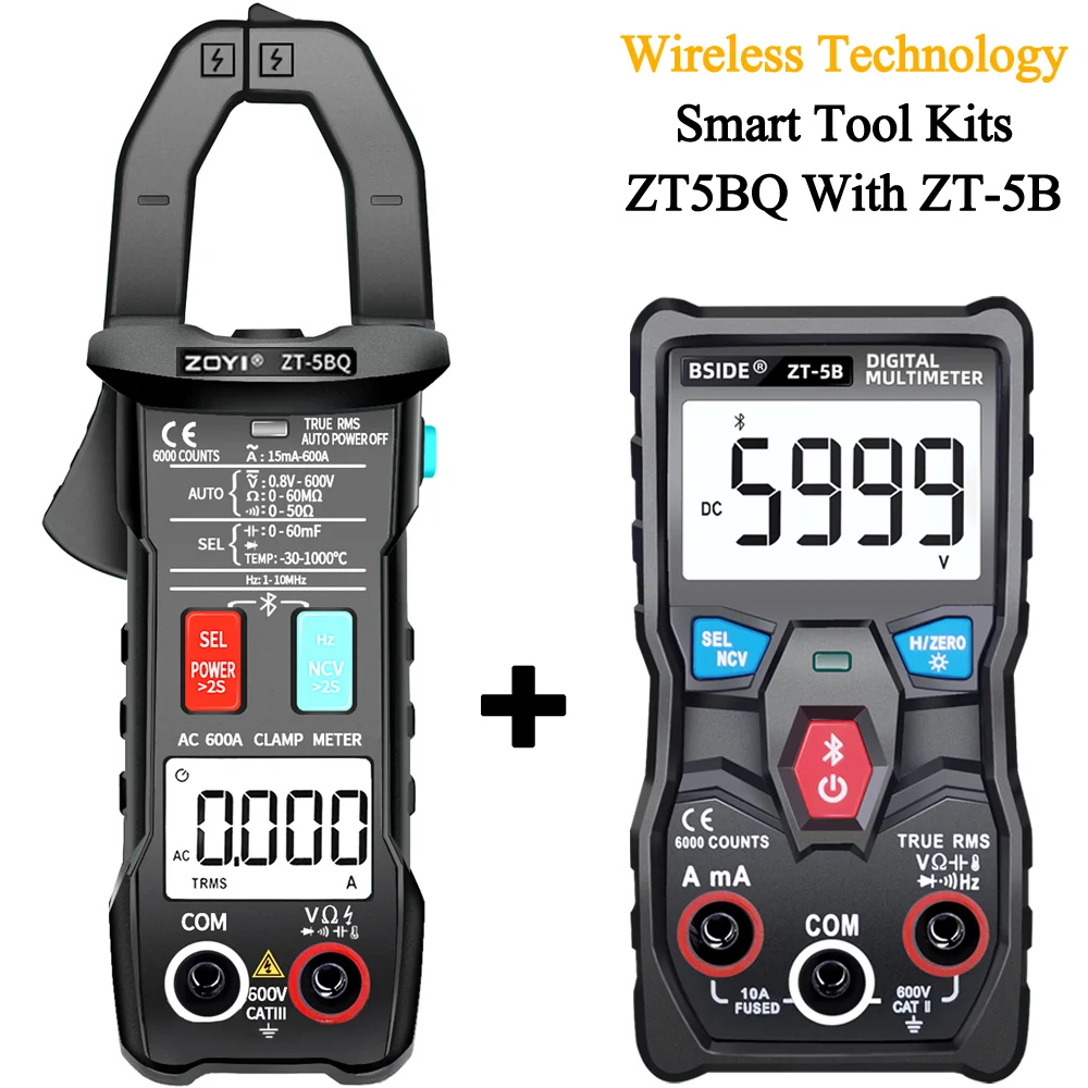 ZOYI ZT-5BQ Digital Bluetooth Multimeter Clamp Meter 6000 Count