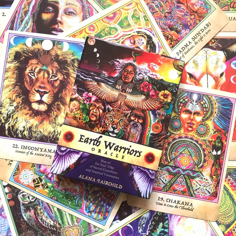 Hot sales Earth Warriors Oracle Tarot Card Fate Divination Prophecy Card Family Party Game Tarot Toy 44 Card Deck PDF Guide