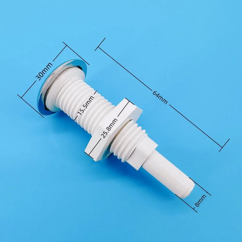 8mm 노즐 30mm 커버 스트레이트 버블 노즐 Φ8 크롬 캡 PVC 베이스 온수 욕조 에어 제트 노즐 마사지 욕조 제트 노즐
