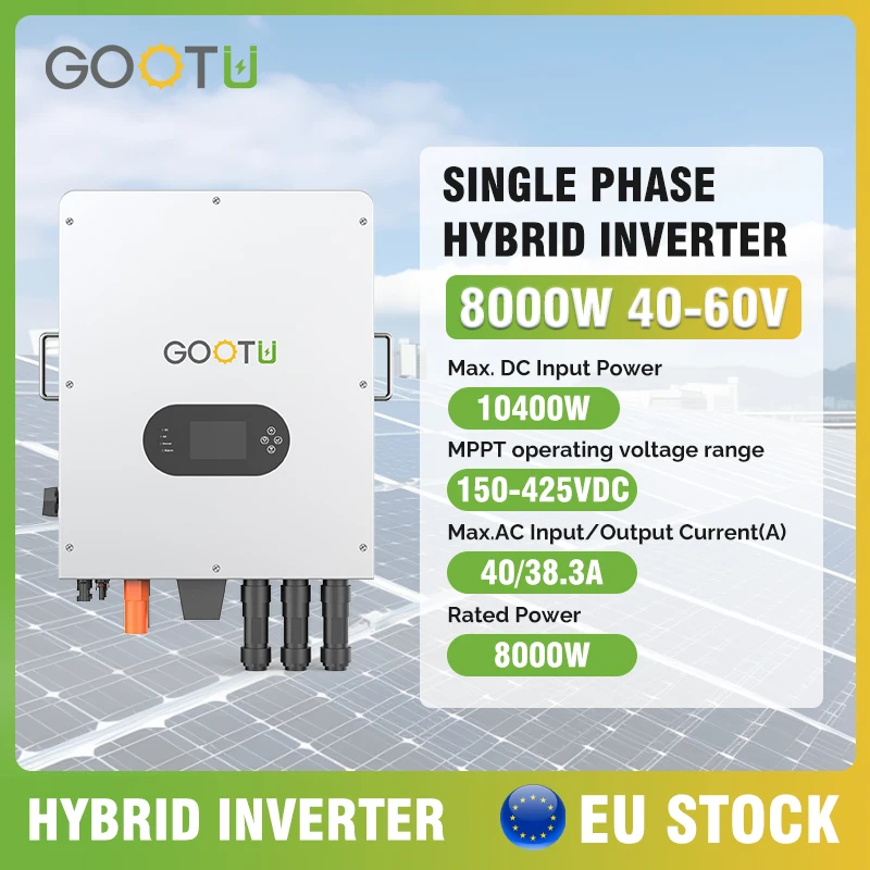 GOOTU 10KW 12KW Three-Phase Inverter Hybrid Solar 48V 220V With Dual MPPT Output IP65 Can parallel 16 units Inverter