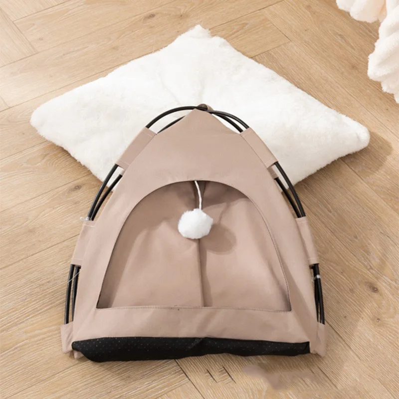 

All-Season Pet Tent Small Dog Kennel and Maternity Room Removable and Washable Ice Pad Solid Pattern Cat Kennel