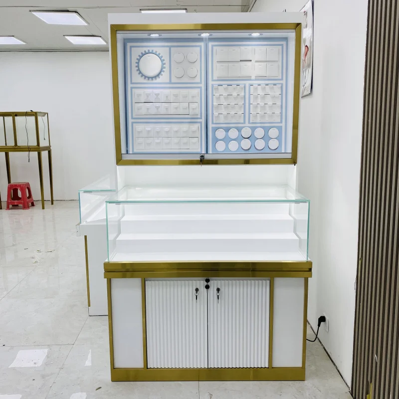 custom.Jewelry Display Cabine Jewelry Accessories Customization Display Stand Glass Counter Jewelry Watch Display Cabinet