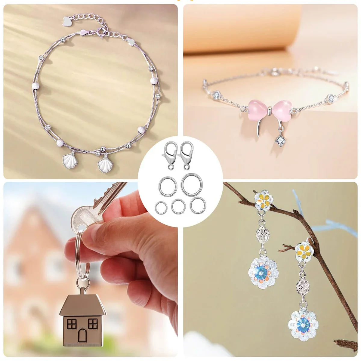 6 boîtes de fer à cercle unique, connexion ouverte de 4 à 10mm, matériaux de création de bijoux à bricoler soi-même, matériaux pour la fabrication de bijoux en chaîne de fer