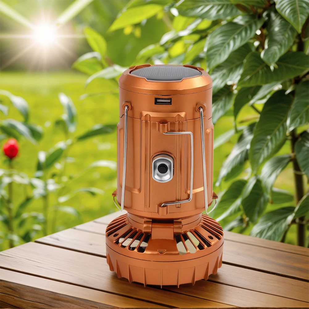 Солнечный фонарь для кемпинга с вентилятором, перезаряжаемый светодиодный фонарь, многофункциональный портативный светодиодный светильник для отключения электроэнергии, пешего туризма