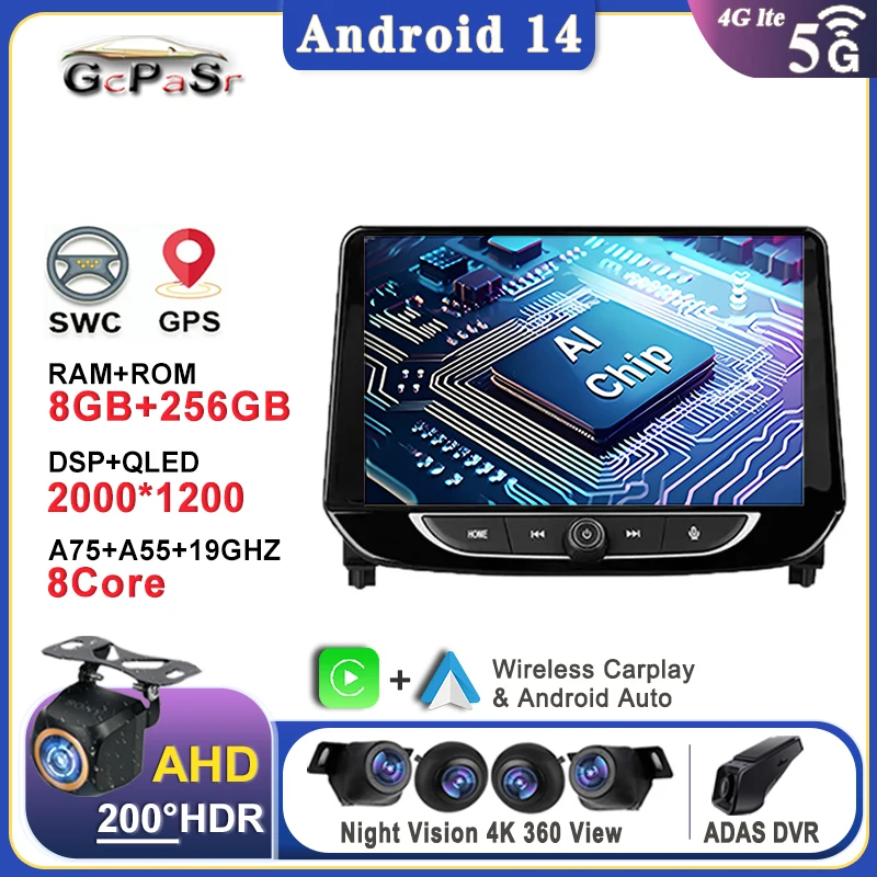 

Android 14 For Chevrolet Tracker 4 2019 2020 2021 2022 Carplay Auto Car Multimedia Player Auto Radio No 2Din DVD Head Unit