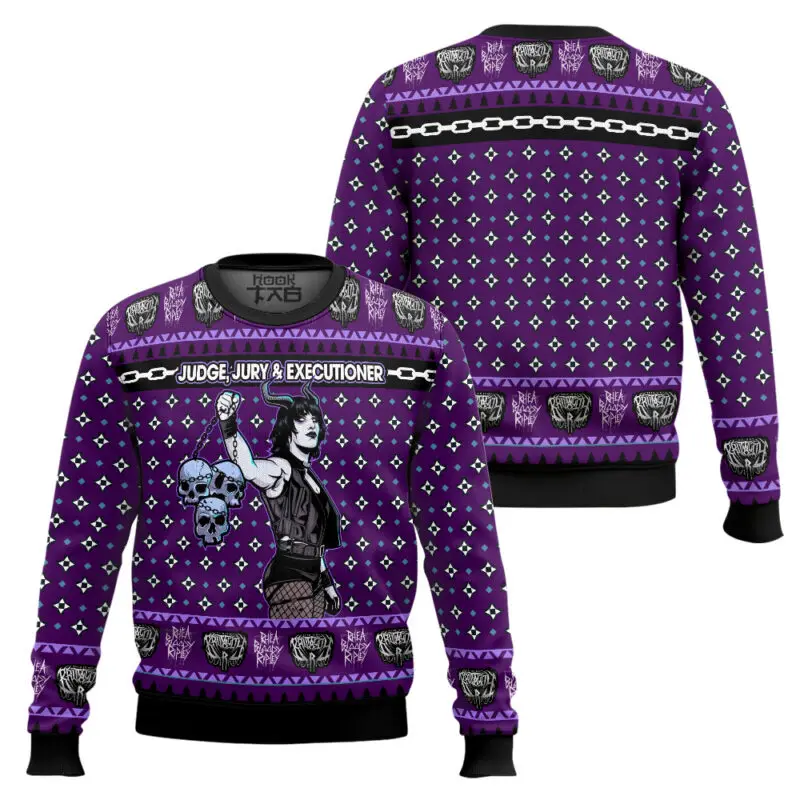 

Men's Rhea Ripley Ugly Sweater Simple Fashionable Soft And Close Fitting Showcasing Personality Suitable For Christmas Parties