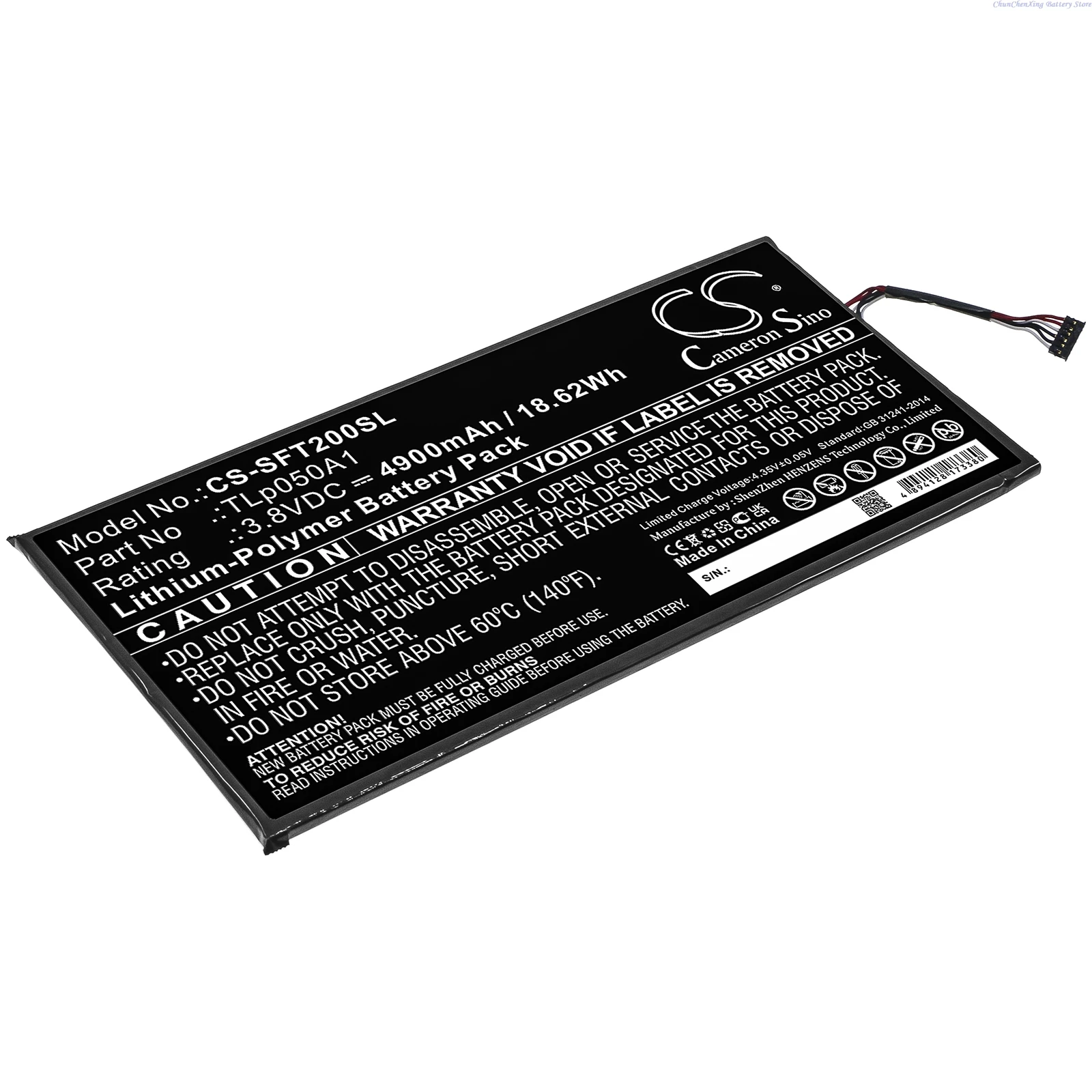 100% NEW Replacement 3.8V 4900mAh  Tablet battery TLp050A1 for IDEMIA Safran MorphoTablet 2