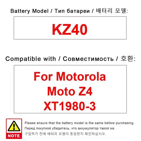 3600Mah For Motorola Moto Z4 XT1980-3 Mobile Phone Battery Premium Replacement KZ40
