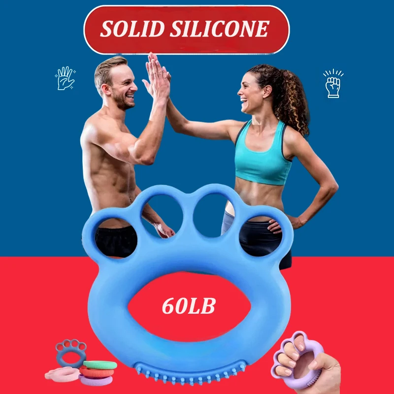 Agarre de mano ajustable de silicona de 10-60LB, entrenador de recuperación de dedos, ejercicio, expansor carpiano, entrenamiento muscular, gimnasio, fortalecedor de Fitnes