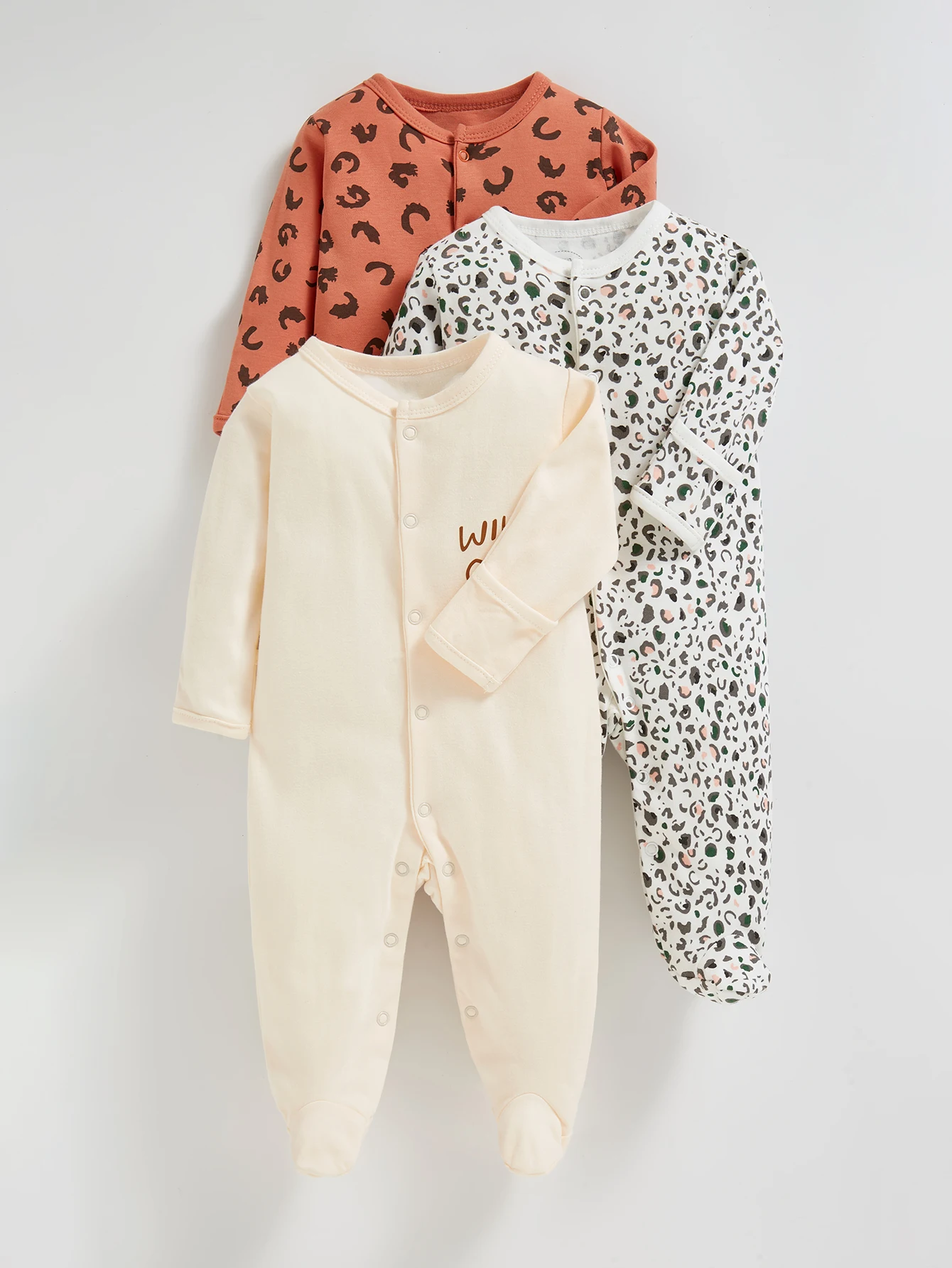 

Newborn Baby Romper 0-12 Months 2024 Spring Summer 3 Colours Babe Girl Clothes Jumpsuit Cute leopard print in pure cotton