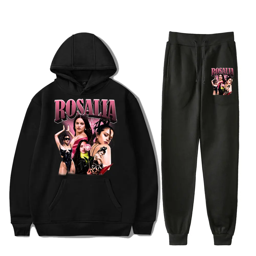 Rosalía Motomami Merch Rosalia Vintage 90s HOODIE Merch Hoodies Set Men Women Hoodies Pants Outerwear Two-Piece Suit PULLOVER 