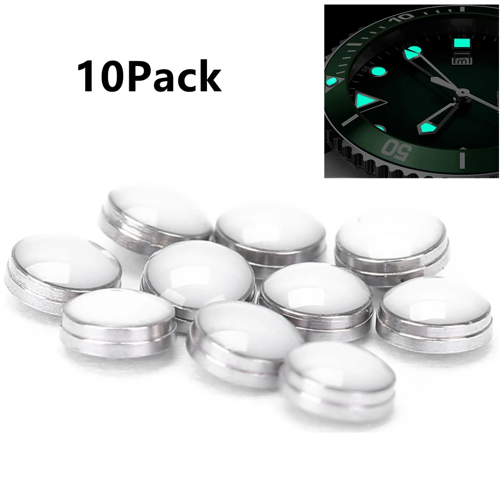 10Pcs 2mm Watch Luminous Bezel Dot Watch Dial Green Luminous Dot Watch Parts Accessories Watch Repair Tools For Watchmakers