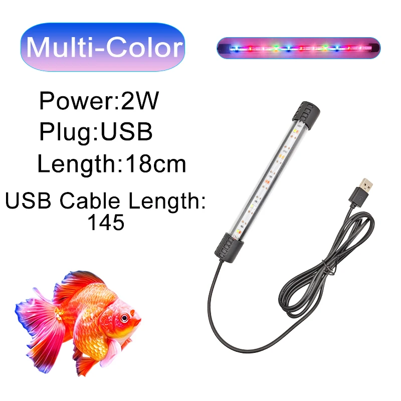 18-58cm USB Vollspektrum Wasserdichte Tauchfähige Aquarium-LED-Streifenleuchte Fischbeckenlampe Unterwasser-Pflanzenwachstumsbeleuchtung – Detail 12
