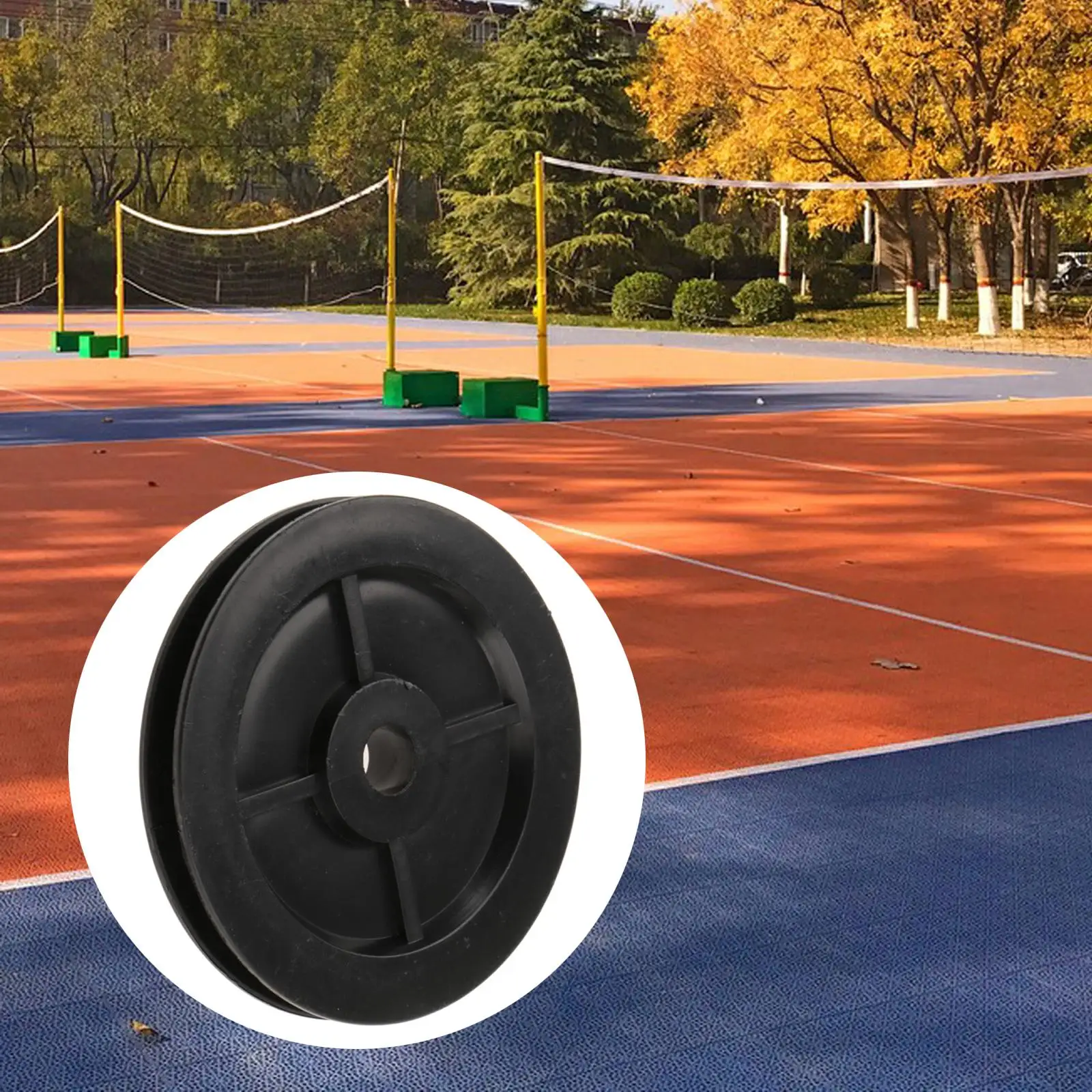 Volleyball Pole Pulley, 8cm Easy to Install Portable Nylon Pulley for Poles, Wheel Bearings Part for Game, Court Outdoor