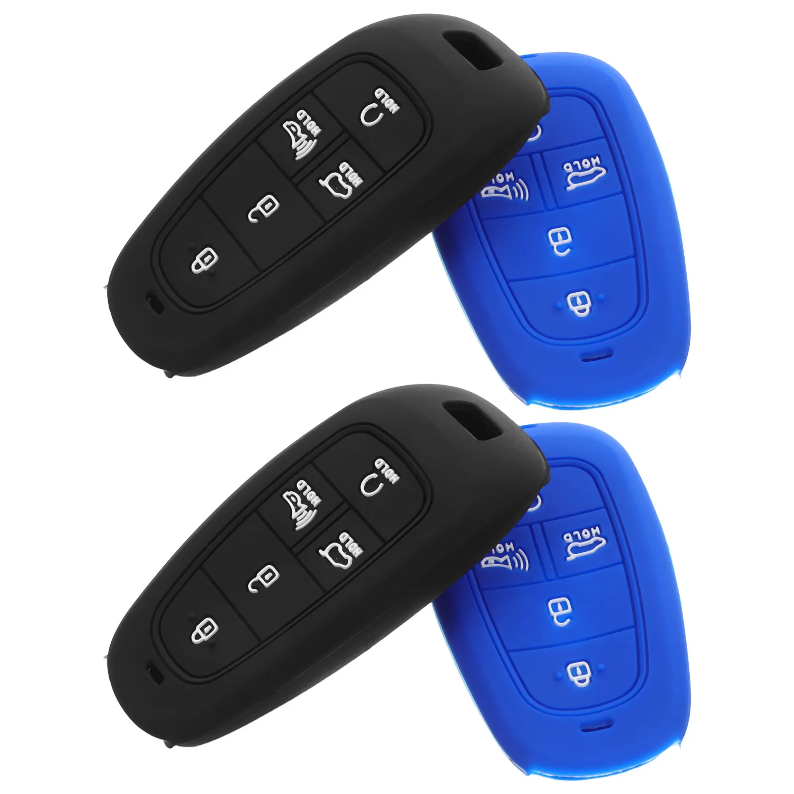 

4Pcs Silicone Key Fob Cover 5 Button Soft Protective Car Key Case Antislip Shell for Remote Silicone Protective Cover