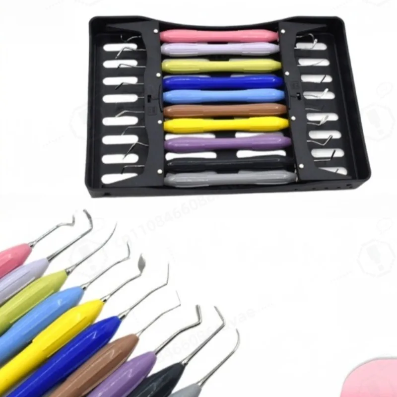 Dental Resin Filling Instrument Set 10Pcs Aesthetic Resin Repair Composite Resin Modeling Trimming Tool for Oral Restoration