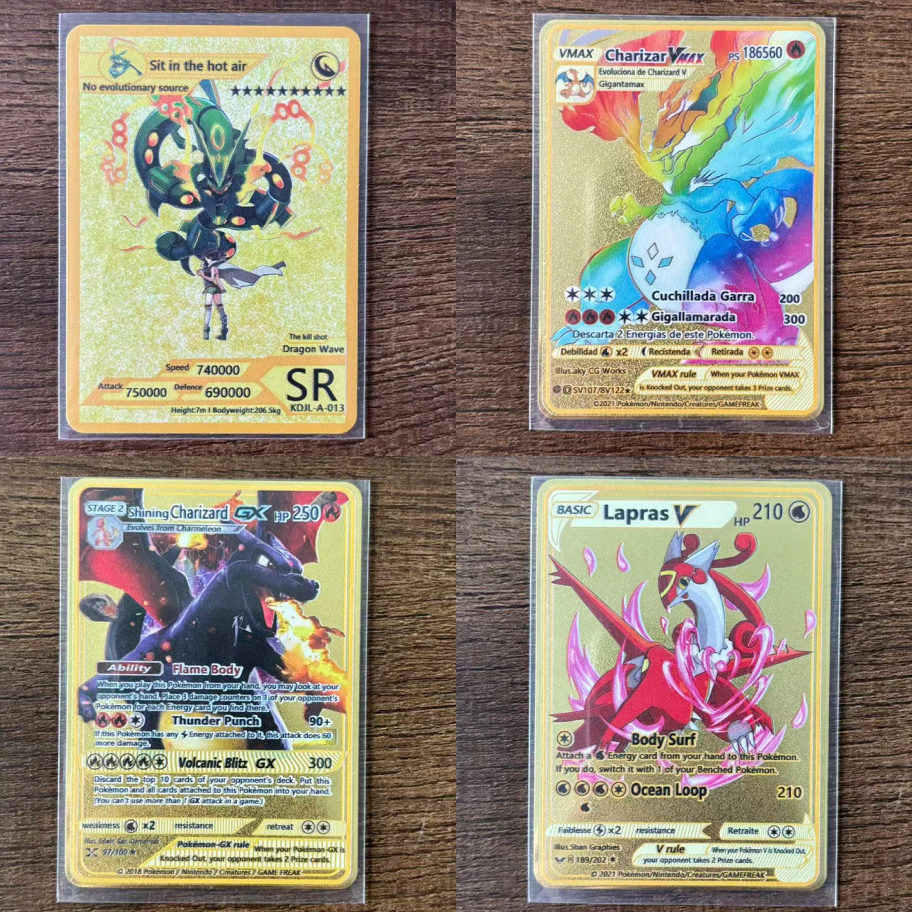 Arceus  Rayquaza Points  Metal Card Charizard Golden Metal Super Cards English Card Mewtwo Mega Anime Game Collection Gift view 3
