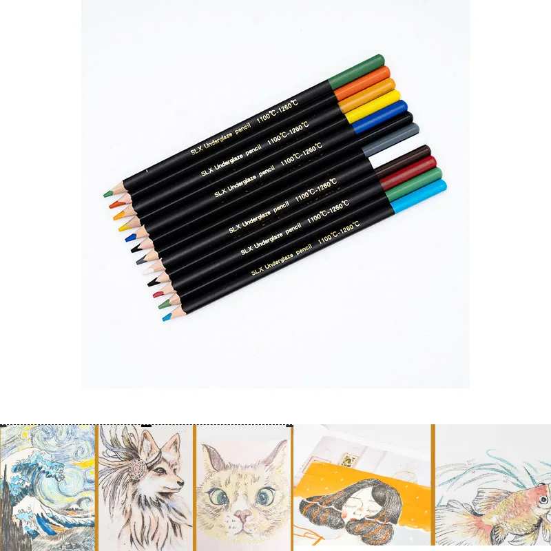 Ceramic Professional Hand-painted Oil Colored Pencil Beginner Adult Painting 1100 ℃ -1260 ℃  Pottery Tools