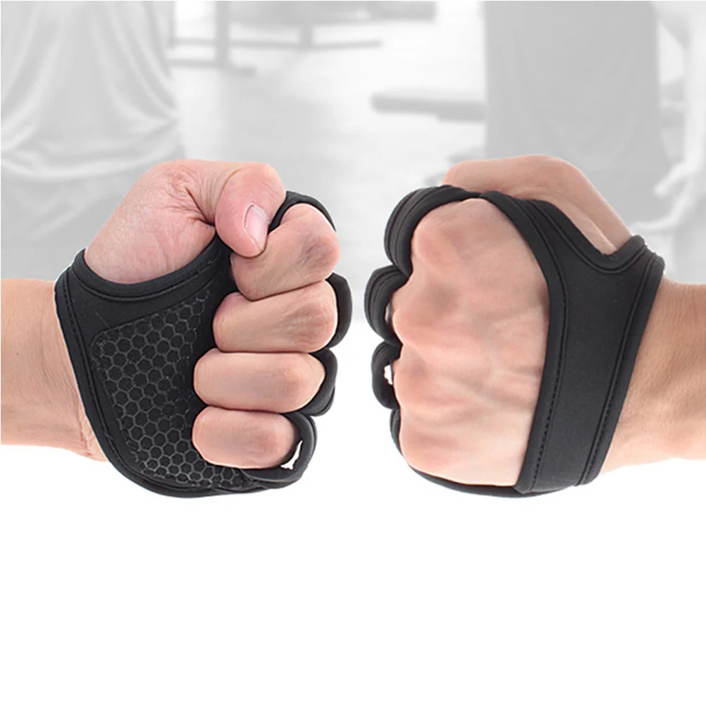 

Anti-Slip Weight Lifting Gloves Black Neoprene Ventilated Palm For Fitness Cross Training Workout Mitts Gym Rope Climbing