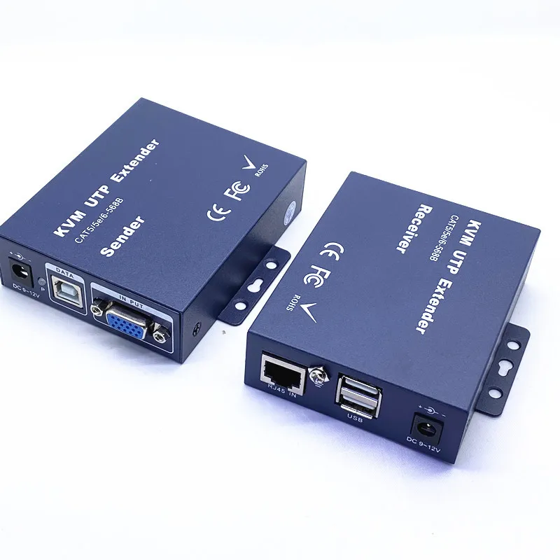 Imagem -05 - Vga Usb Kvm Extensor com Áudio Estéreo 1080p Vga Usb Kvm Extensor sobre Cat5e Cabo Suporte Usb Teclado Mouse 100m 200m 300m