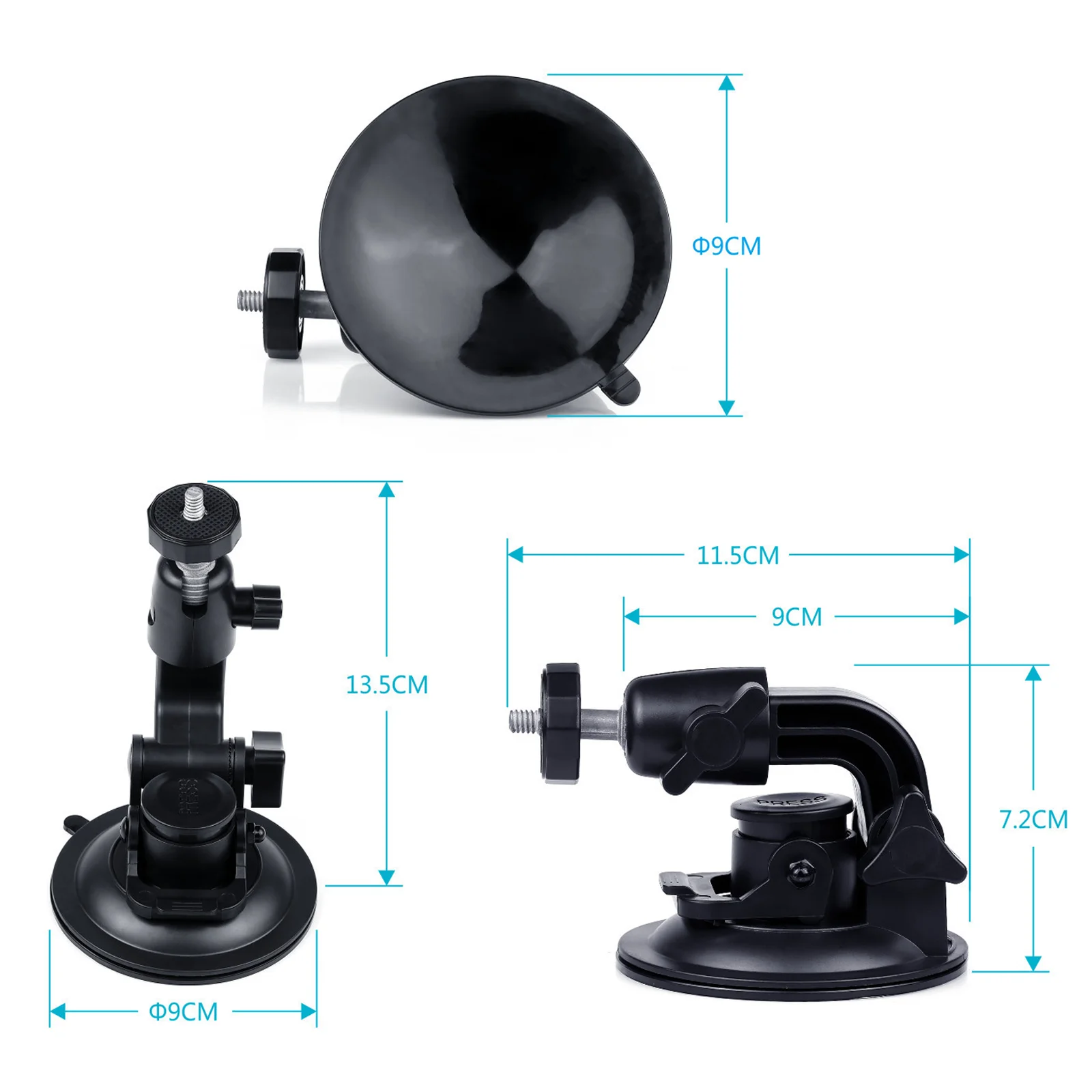 9cm Suction Camera Holder Stand Bracket For Gopro Hero 12 11 10 9 8 7 Action Camera Accessories Car Mount Windshield Suction Cup