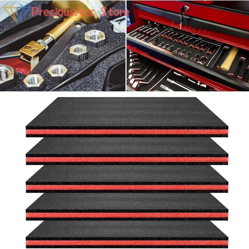 Insert en mousse pour boîte à outils, 3 pièces, matériau PE EPE, organisateur pour tiroir, étui de rangement pour appareil photo, protection d'équipement de bricolage