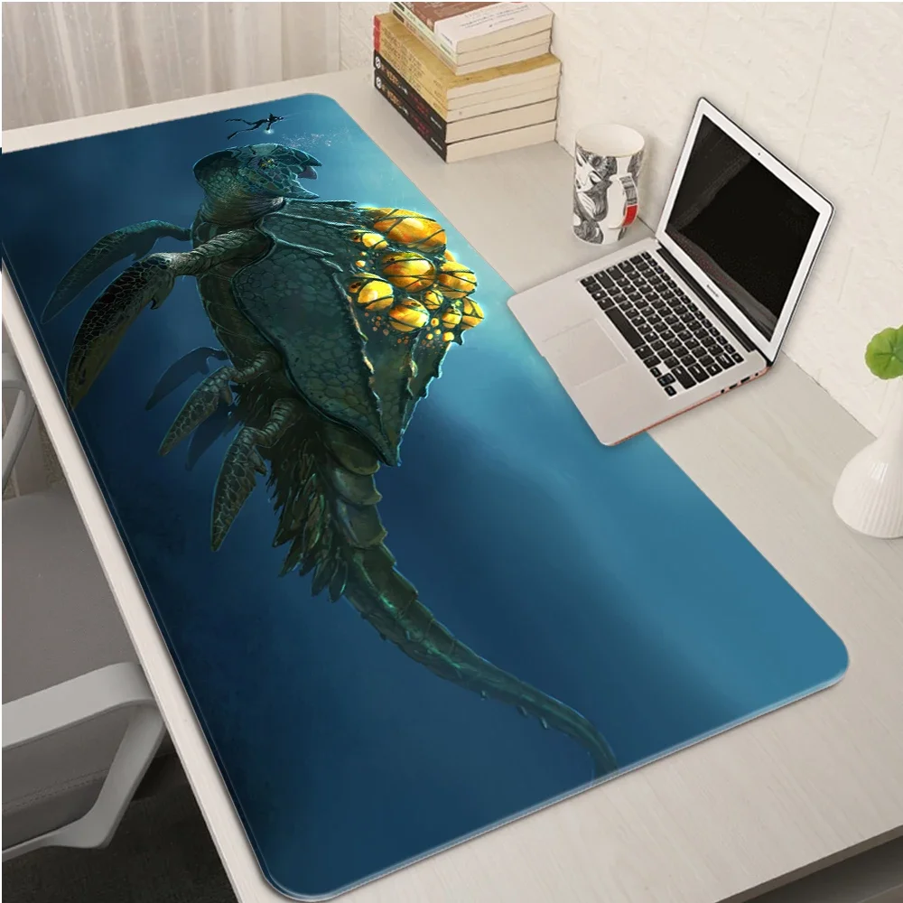 For Subnautica Gaming Mouse Pad Rubber XL 800X300mm Computer Mousepad Lockedge Large Keyboard Soft Mat Anti-silp For PC Laptop