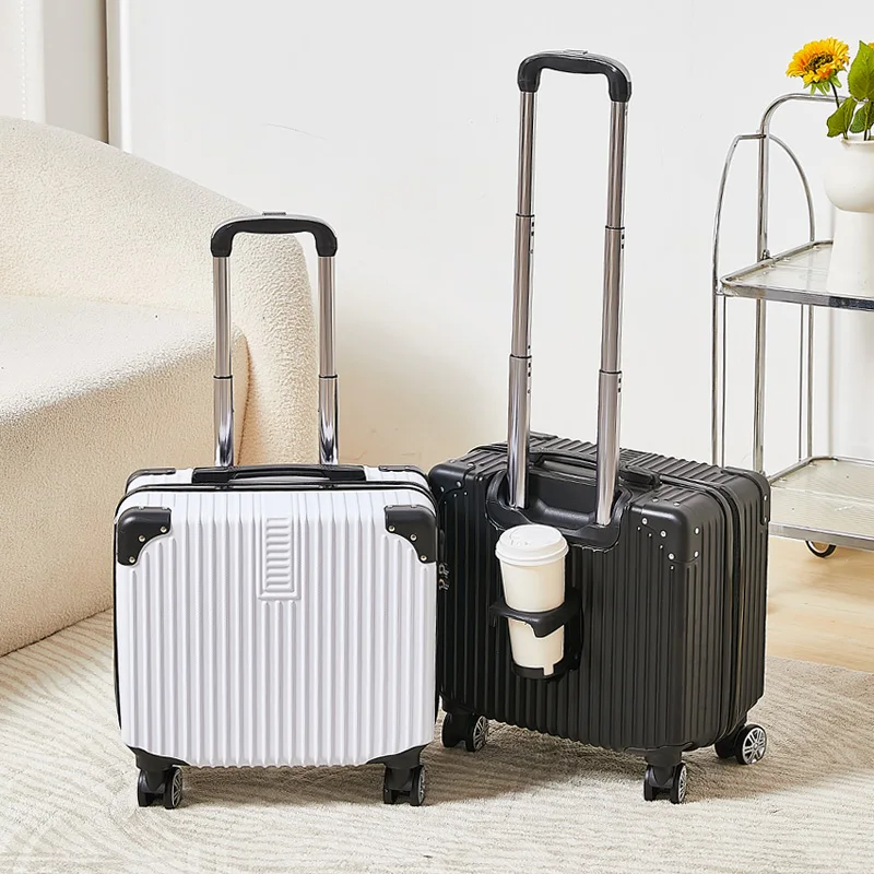 حقيبة حمل مقاس 18 بوصة مع حامل أكواب حقيبة صغيرة للرجال والنساء للرحلات القصيرة مع عجلات دوارة خفيفة الوزن #2