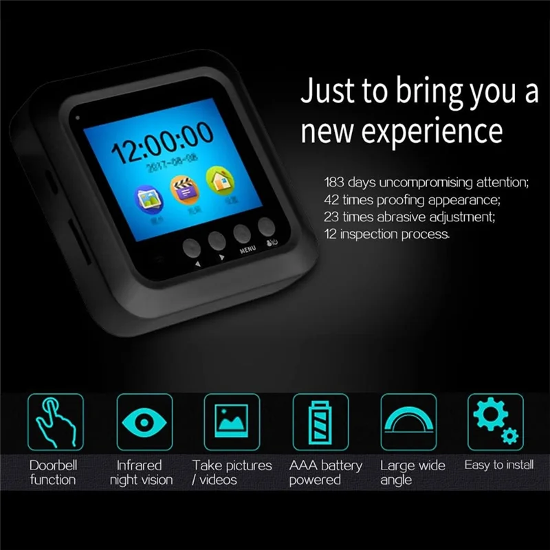 【Exclusivo!】 Câmera de segurança inteligente com visor de porta e campainha, tela LCD de 2,4 polegadas, câmera de vigilância digital para porta