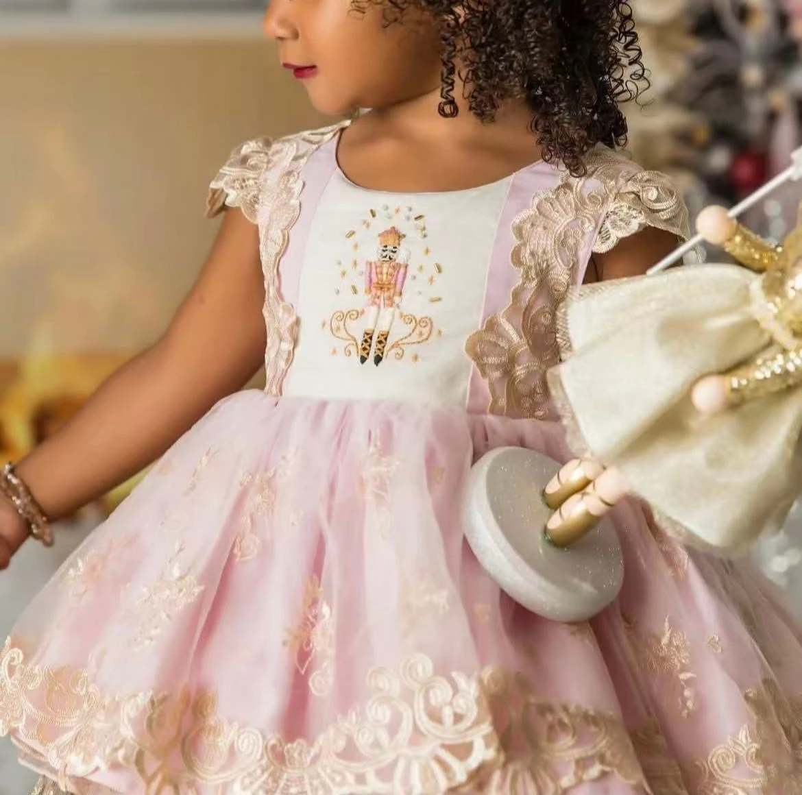 

Лето «Щелкунчик» для маленьких девочек от 0 до 12 лет, винтажное розовое платье принцессы с вышивкой для фотосессии на день рождения, праздник, Ид, Рождество B458