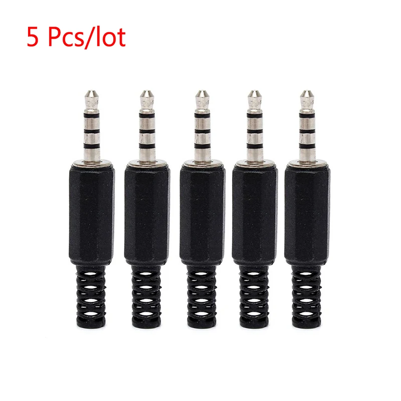 Аудиоразъем 3,5 мм 1/8 дюйма, 4-секционный штекер 3,5 мм для микрофона, наушников, 4-полюсный аудиоразъем, видео разъемы