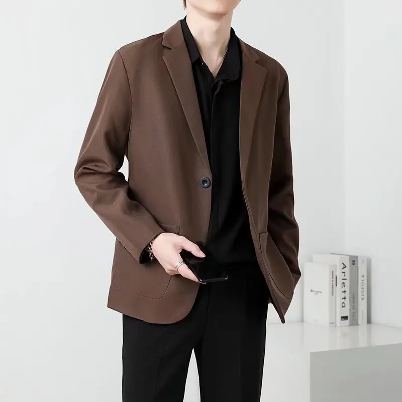 가을 패션 남성 루즈 캐주얼 스타일 한국 버전 비즈니스 레저 수트 재킷 멋진 트렌디 탑 셔츠