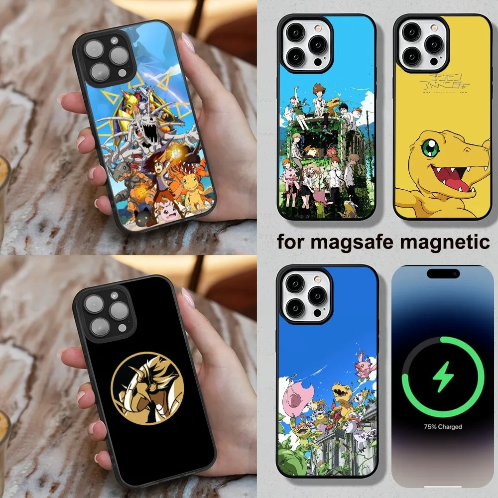 Anime D-Digimon Phone Case For iPhone 16,15,14,13,12,11,Plus,Pro,Max,Mini Magesafe Magnetic Wireless Charge