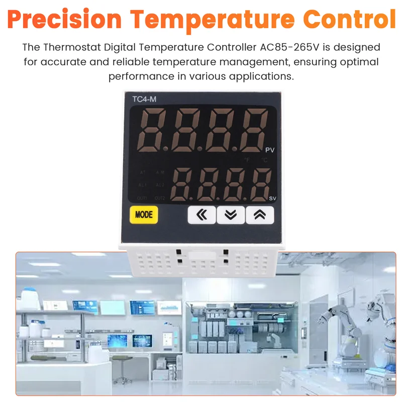 ABDE-ترموستات جهاز التحكم الرقمي في درجة الحرارة AC85-265V AC PT100 K J المدخلات TC4M PID التحكم في درجة الحرارة منظم الحرارة 1300 ℃