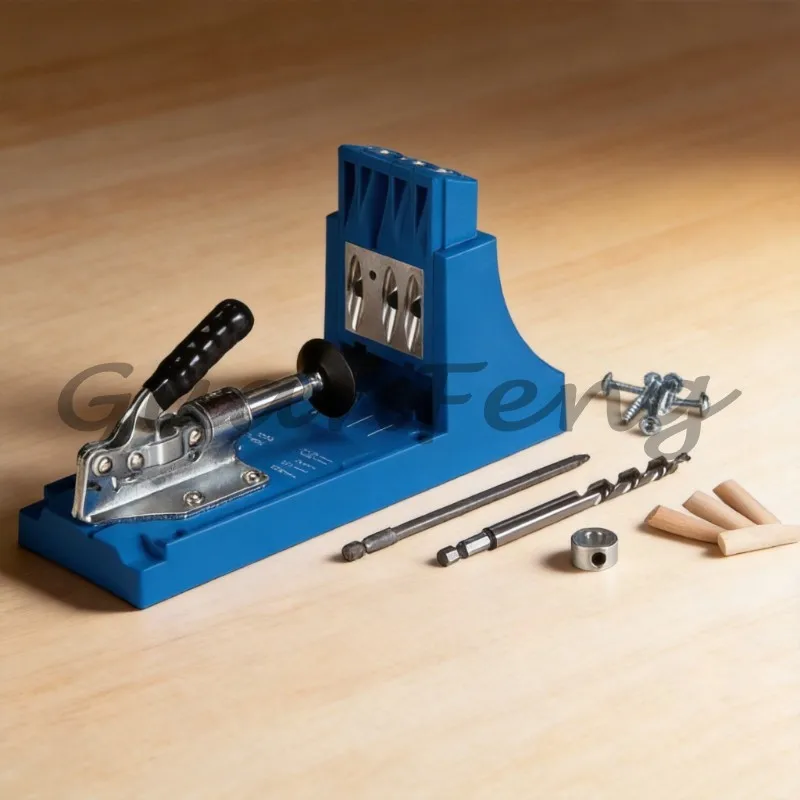 Woodworking Inclined Pocket‑Hole Locator Jig, Heavy‑Duty Carpentry Oblique Hole Drilling Guide, Furniture‑Making Drilling Auxil