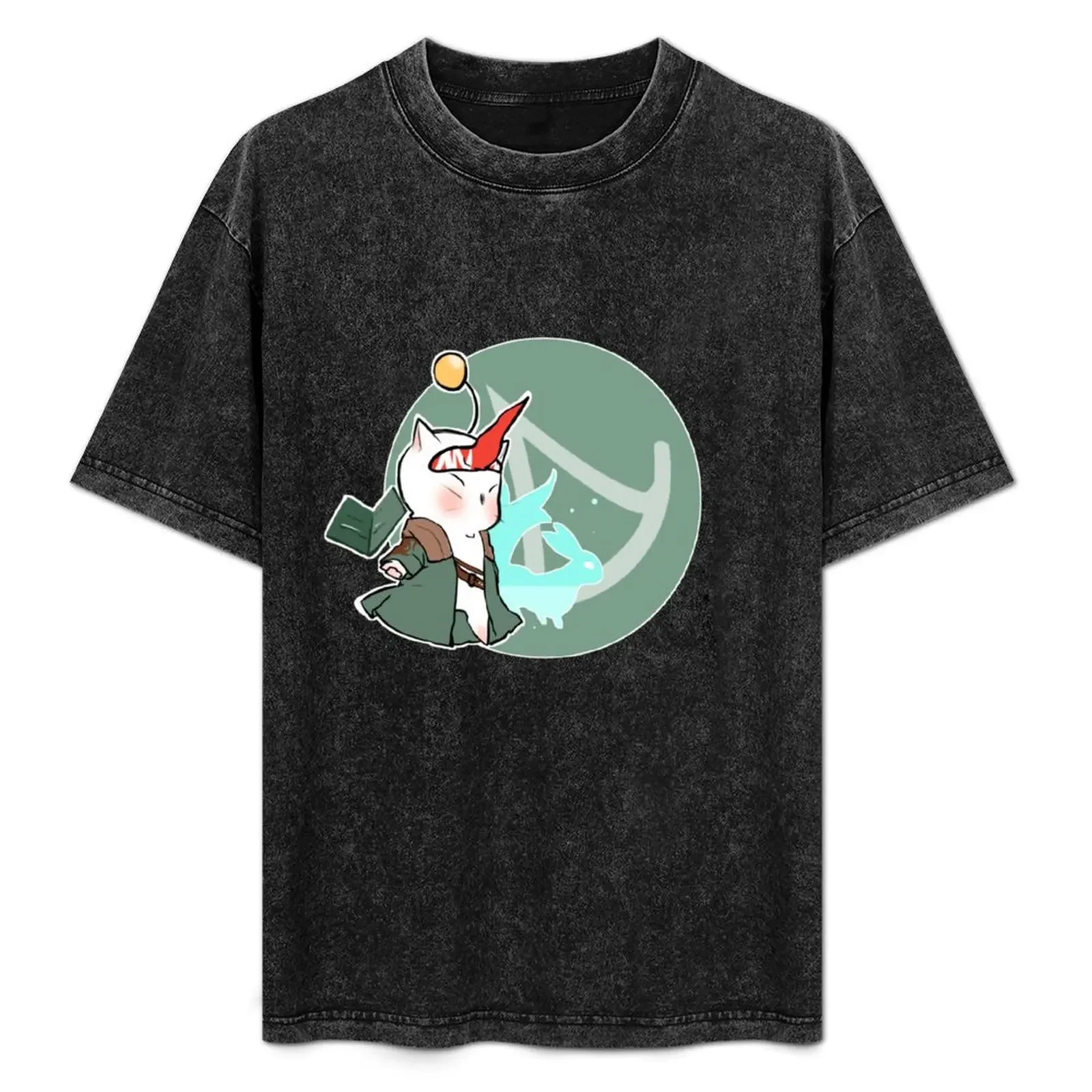 

SUMMONER MOOGLE FFXIV T-Shirt blacks baggy shirts quick-drying black t shirts for men