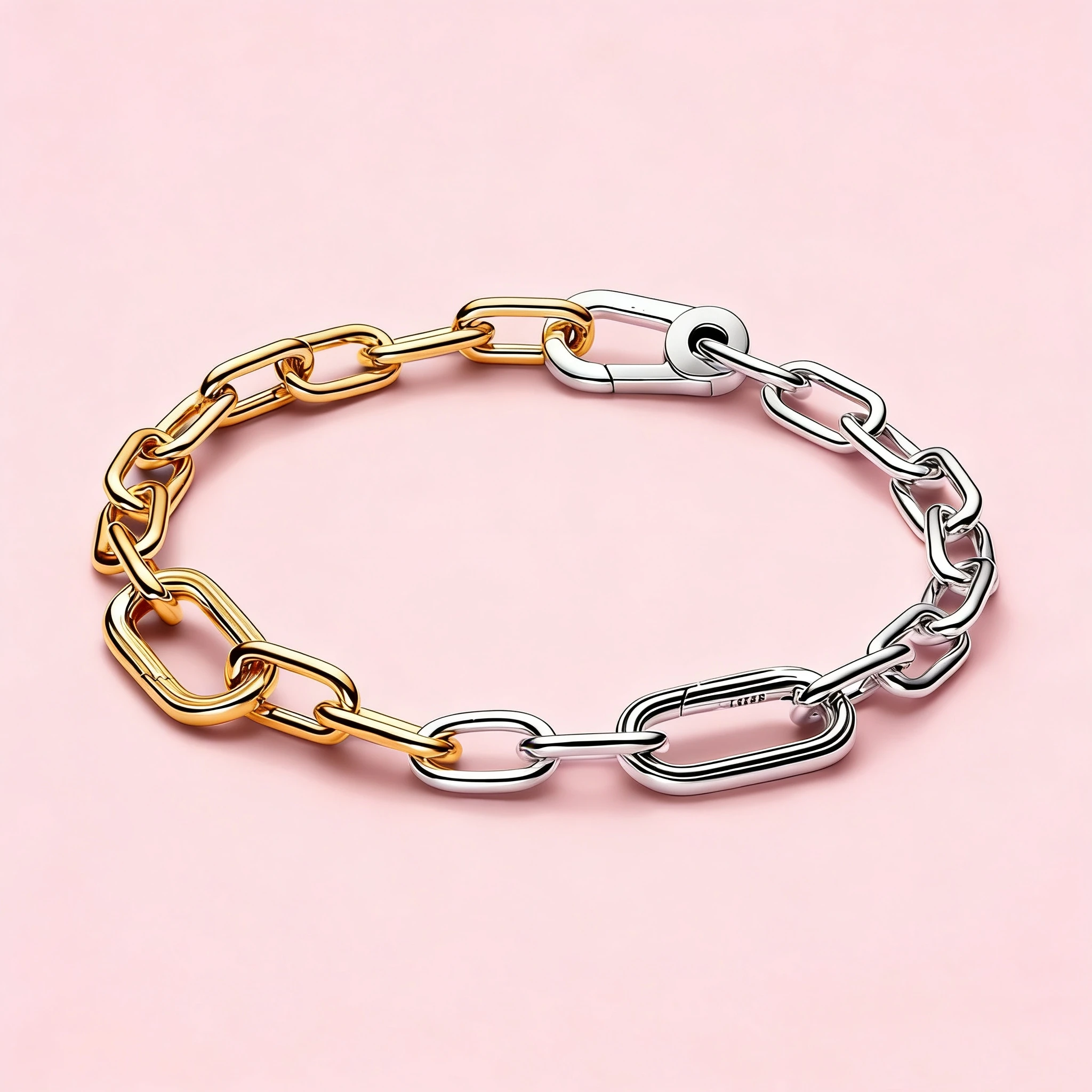 

S925 Sterling Silver ME Series Bracelet Two-Tone Color 16~21CM Charm Bracelet Fit Pendants Fashion Jewelry for Women Party Gift