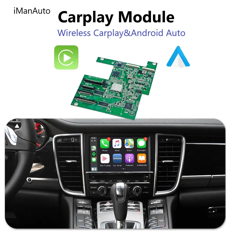 

Wireless Apple CarPlay Interface For Porsche 911 Bosxter Cayman Macan Cayenne Panamera PCM3.1 PCM4.0 Android Auto Car Play