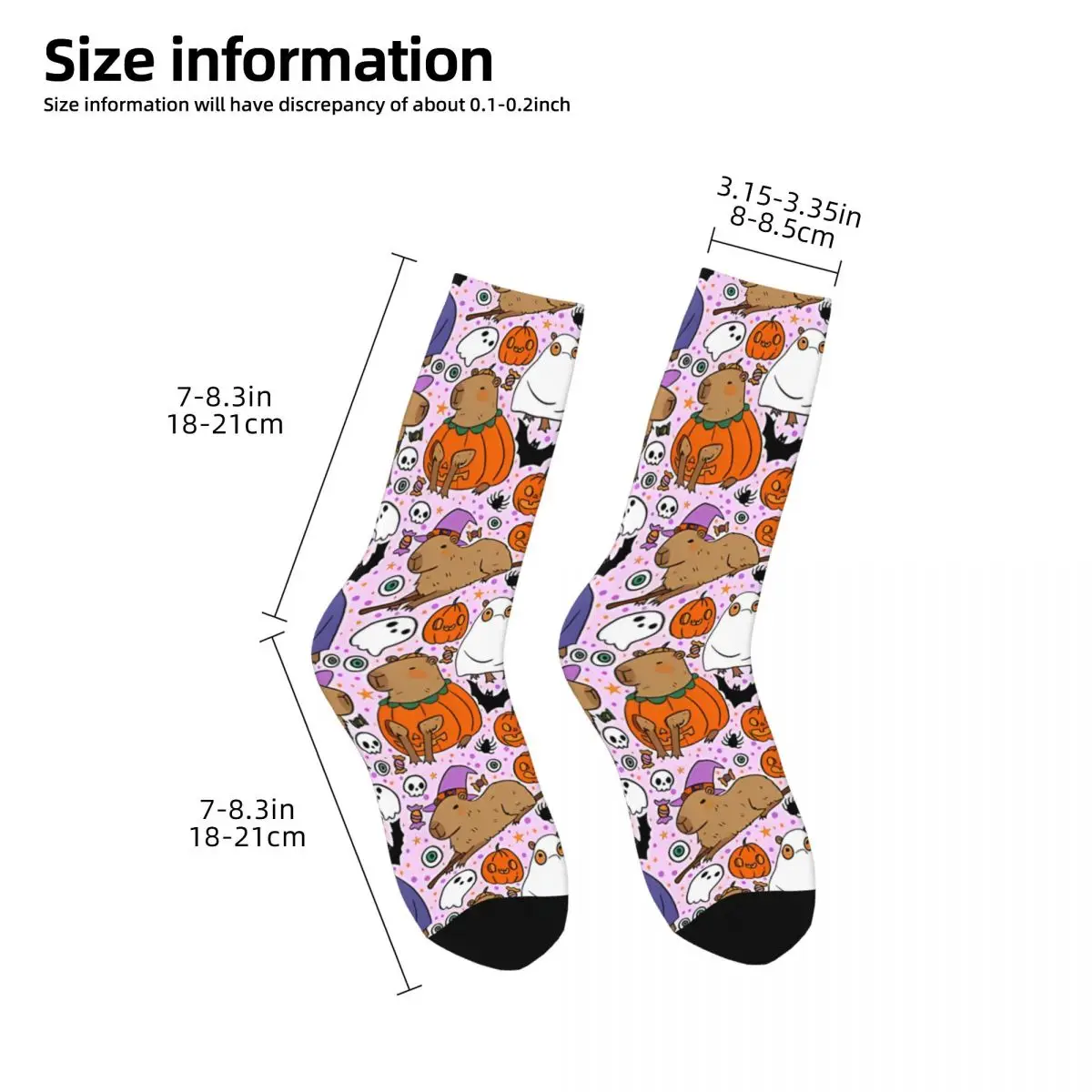 Funny Crazy compression Cute Halloween Sock for Men Hip Hop Harajuku Capybara Happy Quality Pattern Printed Boys Crew Sock