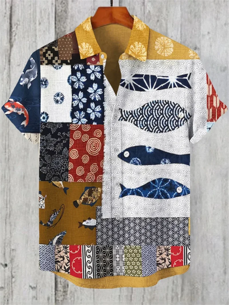 

Men's Fun Shirt Harajuku Men's Fun Hide and Seek Black Cat Printed Casual Shirt 3D Animal Printed Top T