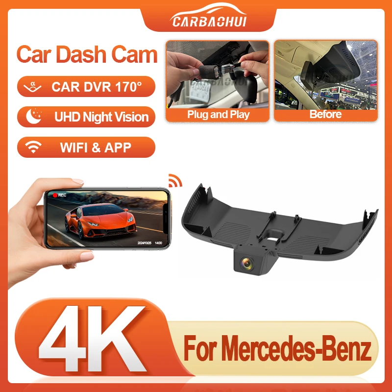 HD 4K Wifi Dash Cam Car DVR Camera for Mercedes Benz V Class w447 v200d v220d v250 v260 v300d EQV METRIS Marco Polo 2014-2022